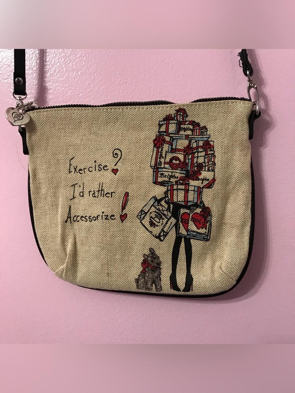 Brighton Scottie Dog exercise I’d Rather Accessorize Small crossbody Bag - Picture 3 of 5